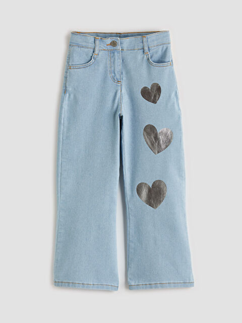 LCW Kids Baskılı Kız Çocuk Jean Pantolon - S6NC38Z1-V2T