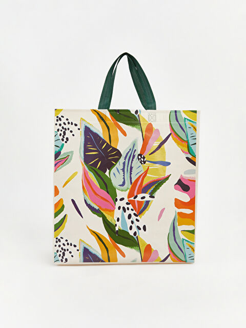 LC WAIKIKI Yaprak Desenli Çift Saplı Alışveriş Çantası - S6NC42Z8-F9C