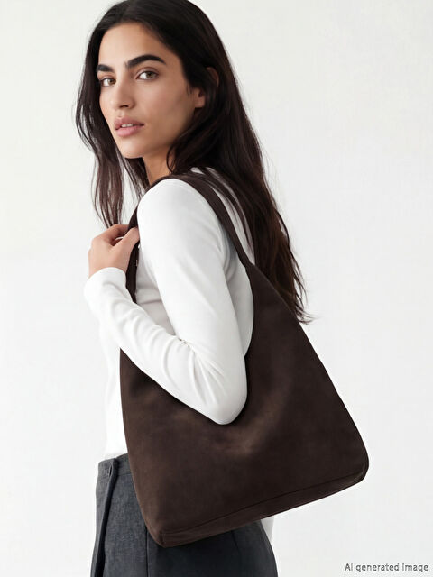 LCW ACCESSORIES Süet Görünümlü Kadın Omuz Çantası - S6NC52Z8-HEH