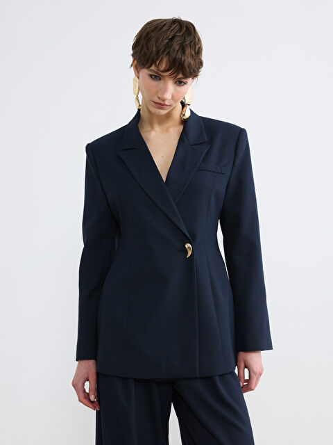 Soulife Kruvaze Yaka Kadın Blazer Ceket - S6NC62Z8-CRP