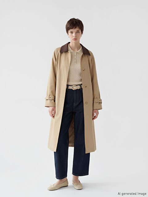 Soulife Gömlek Yaka Kadın Trençkot