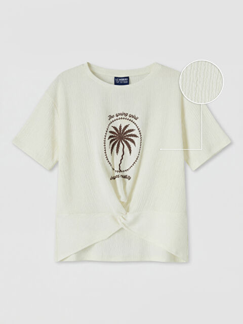 LCW Kids Büzgü Detaylı Kız Çocuk Tişört