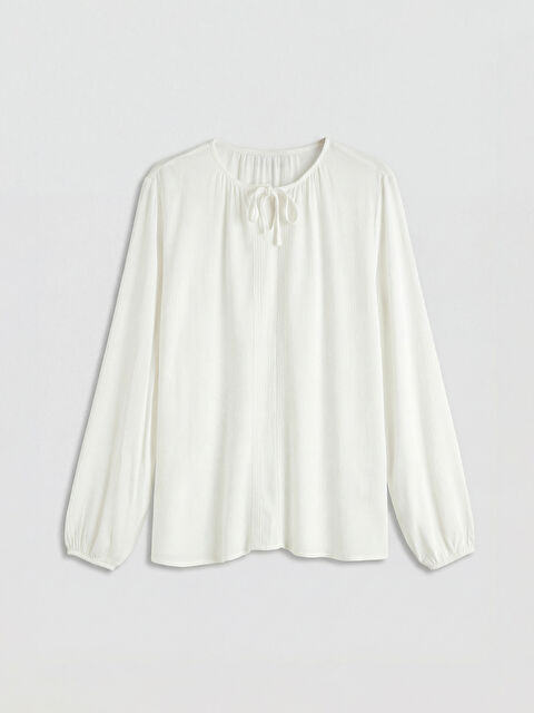 LCW Grace Bağlamalı Yaka Dokulu Bluz - S6NC77Z8-ZUY