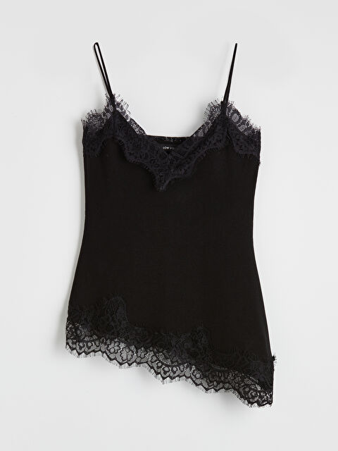 LCW Vision V Yaka Askılı Dantelli Kadın Atlet - S6NC81Z8-CVL