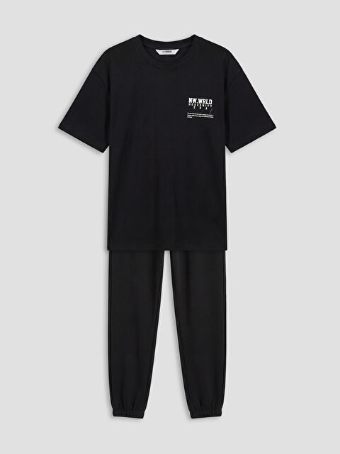 LCW Kids Baskılı Erkek Çocuk Tişört ve Eşofman Altı - S6NC93Z4-CVL