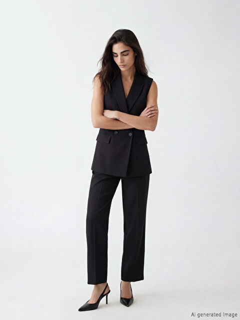 LCW Vision Yüksek Bel Loose Fit Kadın Kumaş Pantolon - S6ND03Z8-CVL