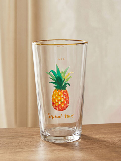 LCW HOME Pineapple Printed Glass Water Glass 570 ml - S6ND24Z8-F9C