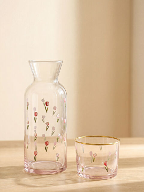 LCW HOME Çiçek Baskılı Cam Sürahi 700 ml - S6ND35Z8-F9C