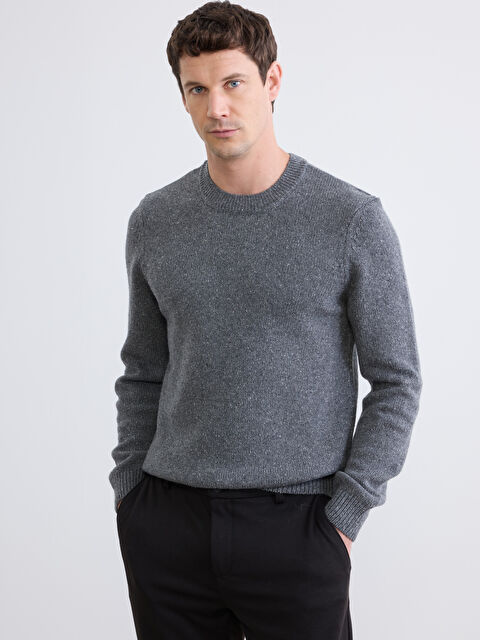 LCWAIKIKI Classic Bisiklet Yaka Yün Karışımlı Erkek Triko Kazak - S6ND43Z8-CT3