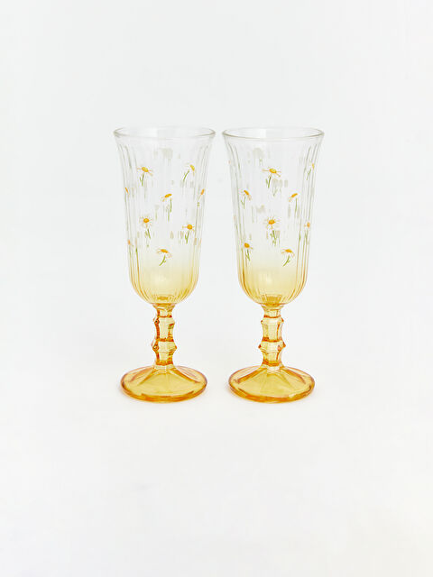 LCW HOME Baskılı Ayaklı Cam Bardak 2'li 120 ml - S6ND51Z8-M0T