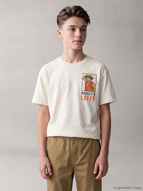 LCW Kids Bisiklet Yaka One Piece Baskılı Erkek Çocuk Tişört