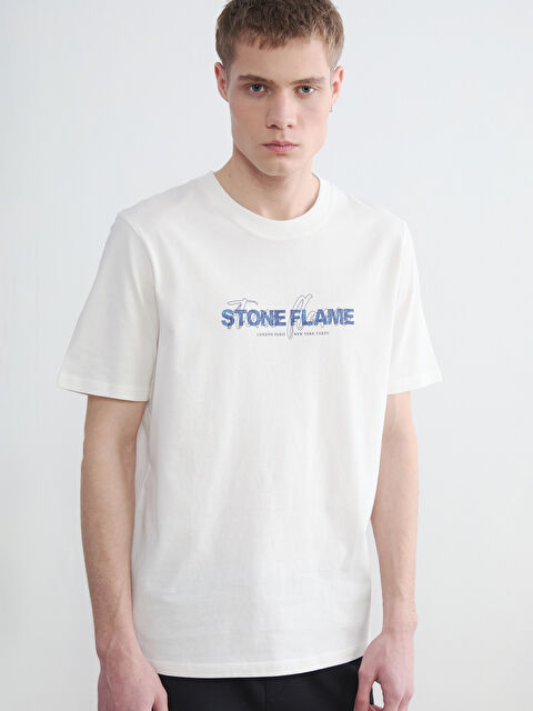 XSIDE تي شيرت طوبي مصفر رجال - S6NE17Z8-R9J