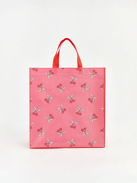 LC WAIKIKI Kiraz ve Kurdele Desenli Bez Çanta - S6NE34Z8-F9C