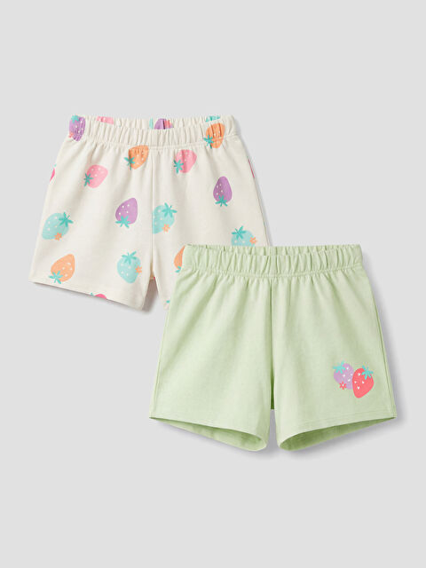 LCW Kids Kız Çocuk Desenli Şort 2'li