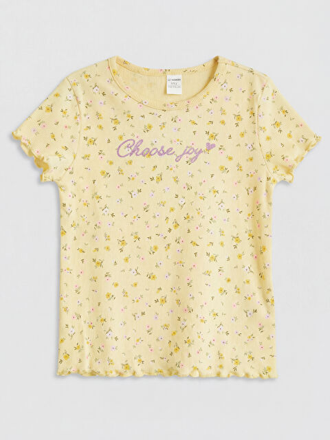 LCW Kids Çiçekli Kız Çocuk Tişört