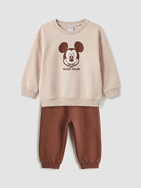 LCW baby  Mickey Mouse Baskılı Erkek Bebek Sweatshirt ve Eşofman Alt - S6NE76Z1-ZE7
