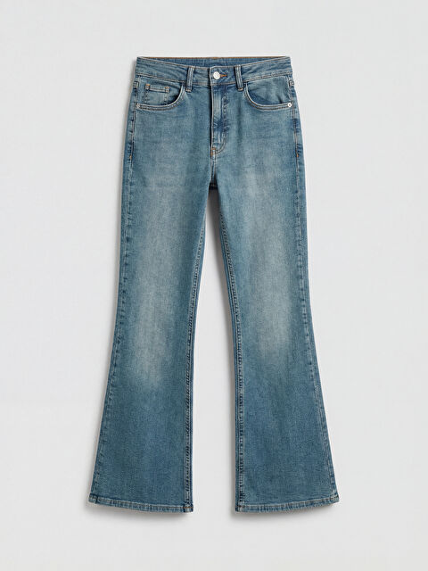 LCW Jeans Yüksek Bel Mars Flare Kadın Jean Pantolon - S6NF08Z8-JVU