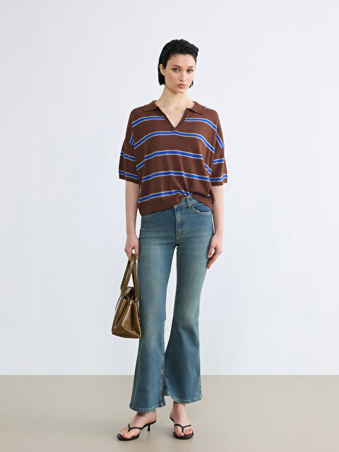 LCW Jeans Yüksek Bel Mars Flare Kadın Jean Pantolon - S6NF08Z8-JVU