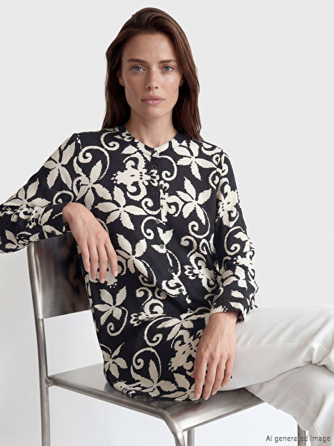 LCW Grace Hakim Yaka Desenli Kadın Gömlek Tunik - S6NF60Z8-LQJ