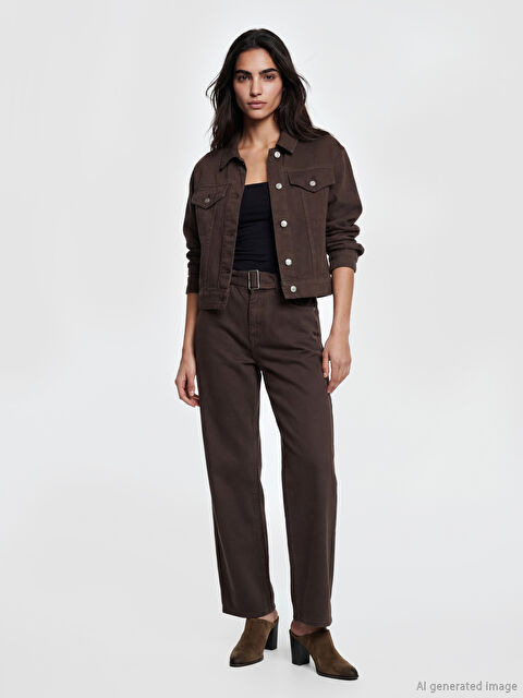 LCW Vision Beli Kemerli Wideleg Kadın Jean Pantolon