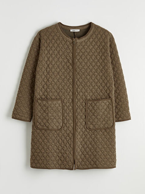 LCW Grace Bisiklet Yaka Kapitone Desenli Kadın Ferace - S6NF74Z8-GPD