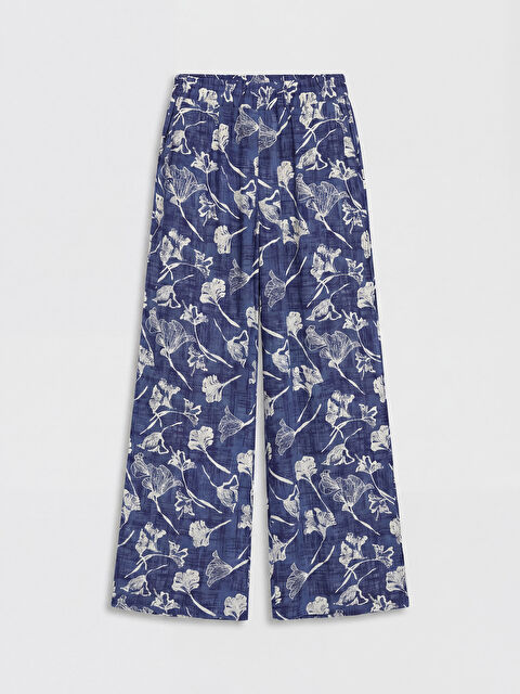 LCW Grace Beli Lastikli Çiçekli Kadın Pantolon