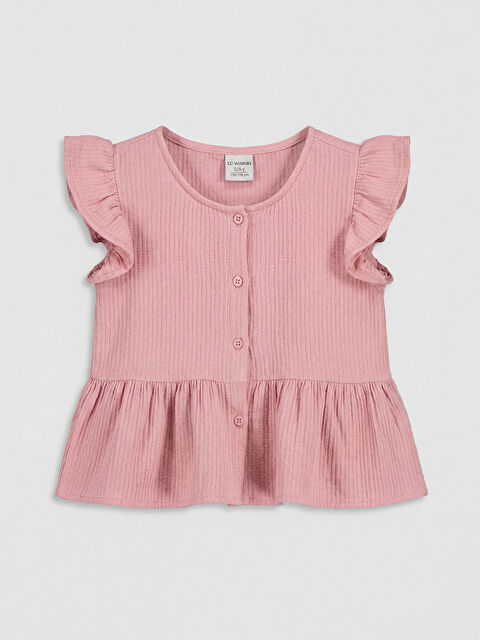 LC WAIKIKI Bisiklet Yaka Fırfırlı Müslin Kız Çocuk Gömlek - S6NG21Z4-GDD