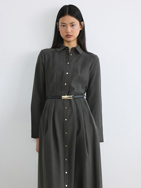 LCW Vision Beli Kemerli Gömlek Elbise - S6NG41Z8-2WY