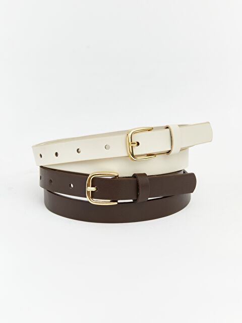 LCW ACCESSORIES Kadın Deri Görünümü Kemer 2'li  - S6NG81Z8-EEW