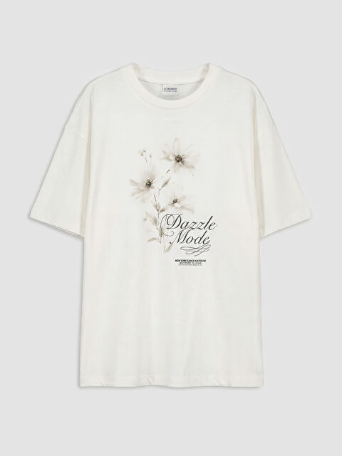 LCW Kids Bisiklet Yaka Baskılı Kız Çocuk Tişört - S6NH08Z4-FDU