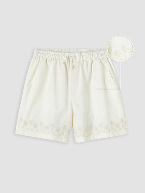 LCW Kids Kız Çocuk Nakışlı Şort