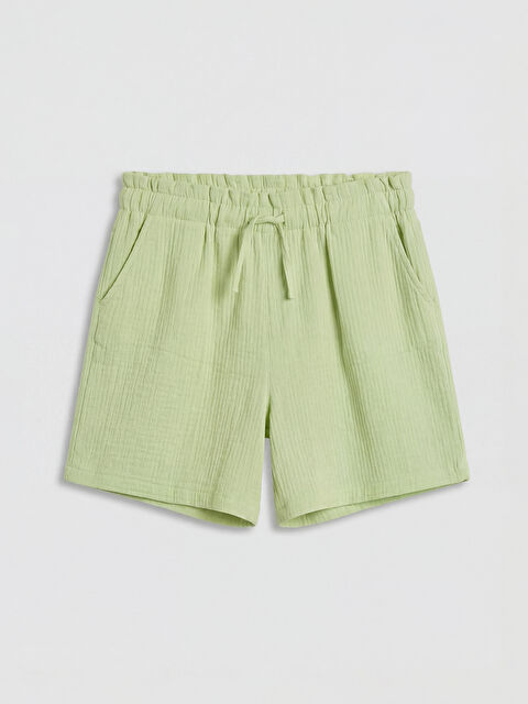 LCW Kids Beli Lastikli Müslin Kız Çocuk Şort