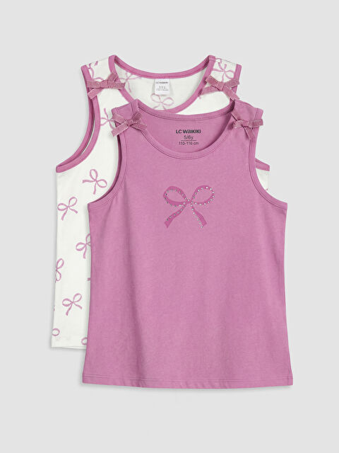 LCW Kids Fiyonk Baskılı Kız Çocuk Atlet 2'li