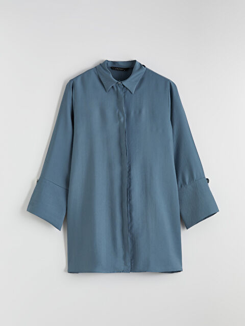 LCWAIKIKI Classic Oversize Modal Karışımlı Kadın Gömlek Tunik - S6NH46Z8-1VJ