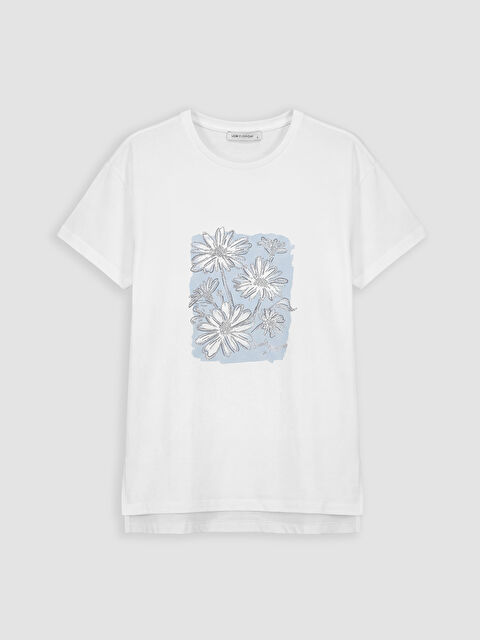 LCW EVERYDAY Bisiklet Yaka Baskılı Kadın Tişört