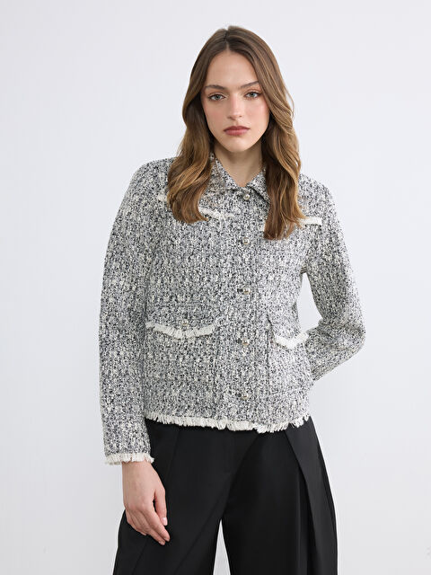 LCW Vision Gömlek Yaka Kadın Tüvit Ceket - S6NH89Z8-R9J