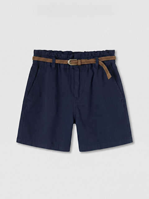 LCW Jeans Beli Kemerli Kadın Pileli Jean Şort