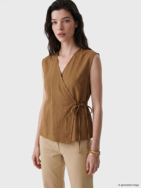 LCW Comfort Kruvaze Yaka Bluz