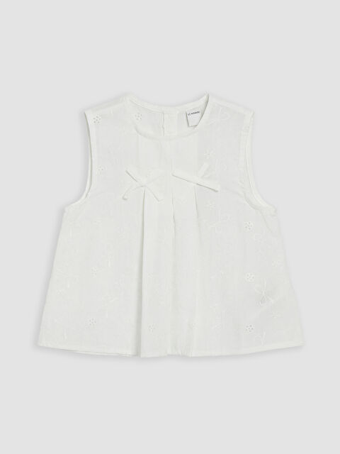 LCW Kids Fiyonklu Nakışlı Kız Çocuk Bluz