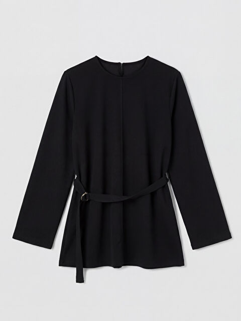 LCW Modest Bisiklet Yaka Kemerli Kadın Sweatshirt Tunik