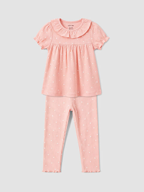LCW baby Baskılı Kız Bebek Bluz ve Tayt - S6NJ76Z1-LT4
