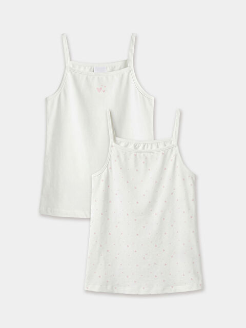 LCW Kids Kare Yaka Kız Çocuk Atlet 2'li - S6NJ85Z4-FDU