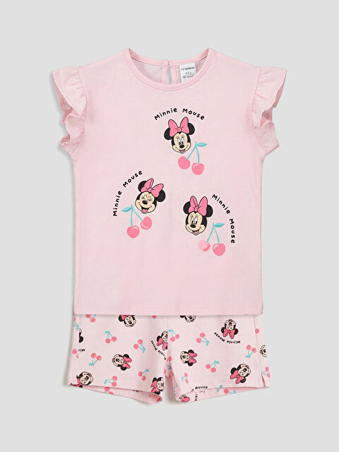 LCW baby Minnie Mouse Baskılı Kız Bebek Tişört ve Şort - S6NK17Z1-ZSJ