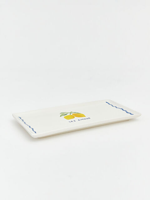 LC WAIKIKI Limon Baskılı Dikdörtgen Seramik Tabak - S6NK33Z8-M0T