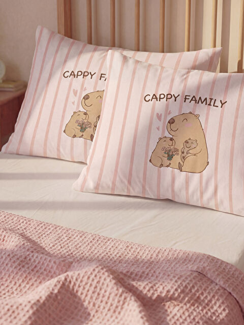 LCW HOME Hayvan Figürü Baskılı Çizgili Yastık Kılıfı 2'li 50x70 cm - S6NK51Z8-M0T