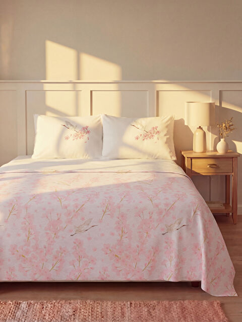 LCW HOME Çiçek Desenli Pamuklu Çift Kişilik Pike