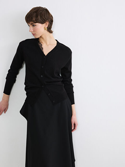 Soulife V Yaka Kadın Triko Hırka - S6NK69Z8-CVL