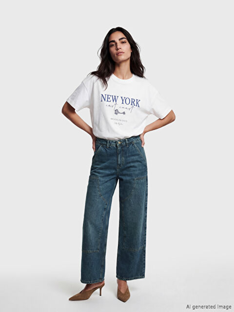 LCW Jeans Baggy Fit Kadın Jean Pantolon - S6NK80Z8-JVV