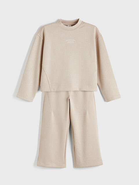 LCW Kids Baskılı Kız Çocuk Soft Touch Tişört ve Eşofman Altı - S6NL07Z4-FPK