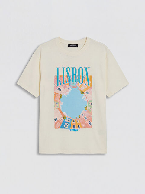 LCW Vision Lisbon Baskılı Oversize Kadın Tişört